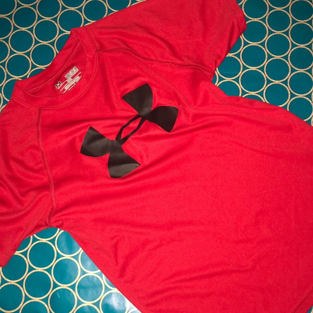Red Under Armour shirt